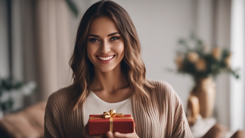 Una mujer te hace un regalo