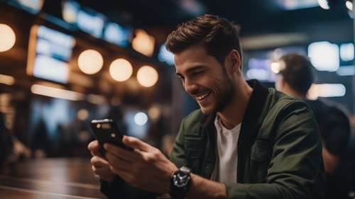 Un apostador utiliza la aplicación SportMarket